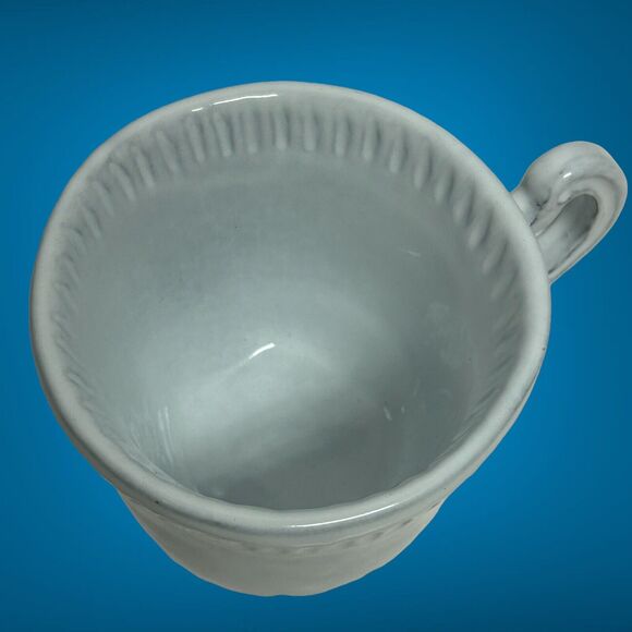 Set Of 2 Vietri Incanto Leaf Stone White Coffee Tea Mugs Handmade In Italy NWT - Picture 12 of 16